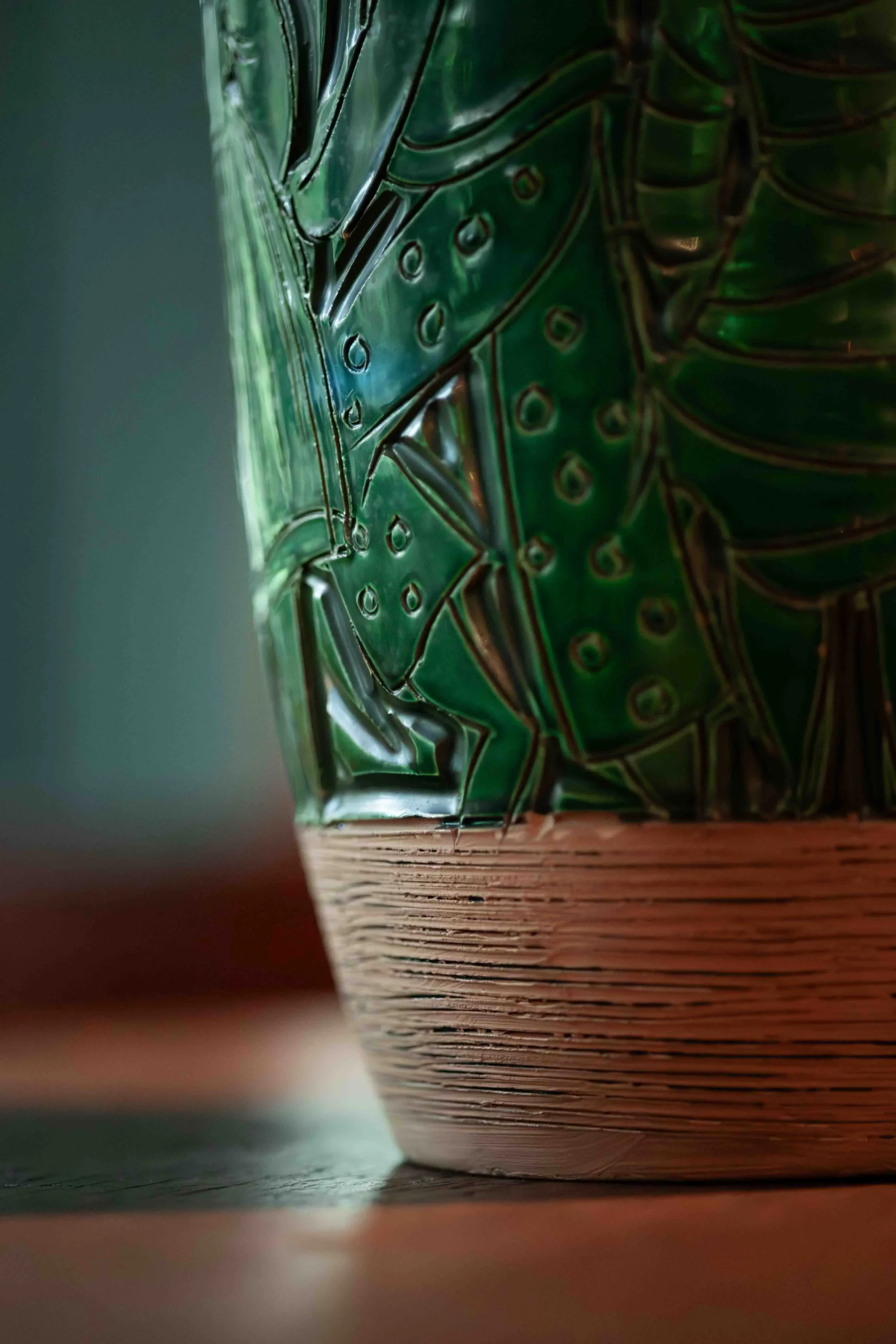 Square Drop_wazon Fratelli Fanciullacci-zieolny wazon-mid century-italia-vase-8